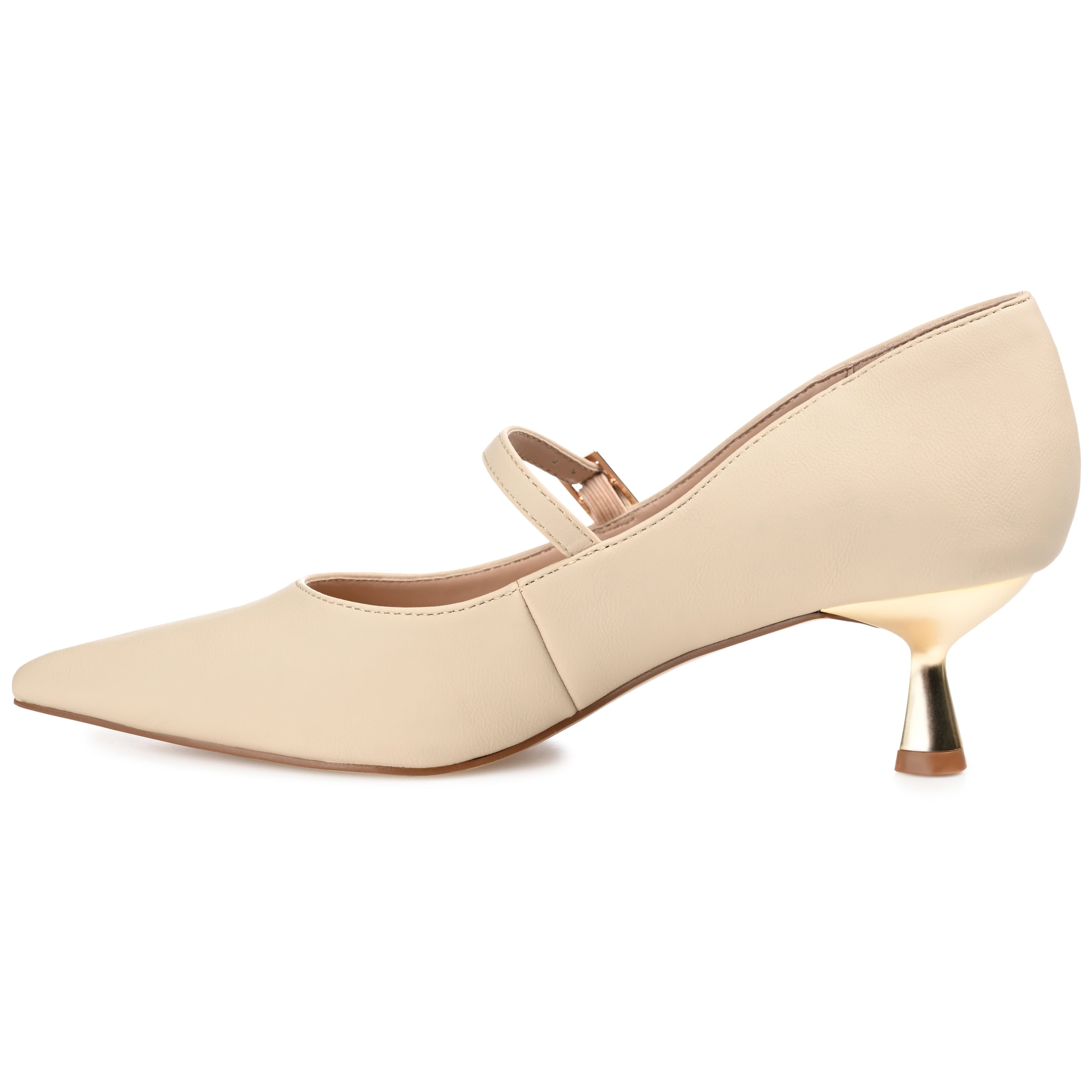 Journee Womens Manza Kitten Heel Mary Jane Pointed Toe Pumps, Widths Available