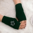 thumbnail image 2 of Penkiiy Arm Warmers Fingerless Gloves For Women Women Girl Knitted Arm Fingerless Keep Warm Winter Gloves Soft Warm Mitten Army Green Gloves, 2 of 2