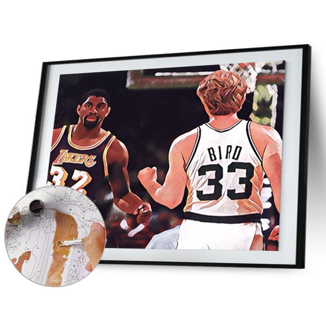 Cuadros Decorativos Larry Bird y Johnson pintura al óleo por números Kit DIY pintura acrílica sin marco Ndcxsfigh Nuevos Originales