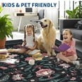thumbnail image 6 of Garvee 5'x7' Floral Area Rug Geometric Bordered Carpet, Butterfly Printed Rug Washable Non Slip Rug for Living Room Bedroom Farmhouse, Black, 6 of 8