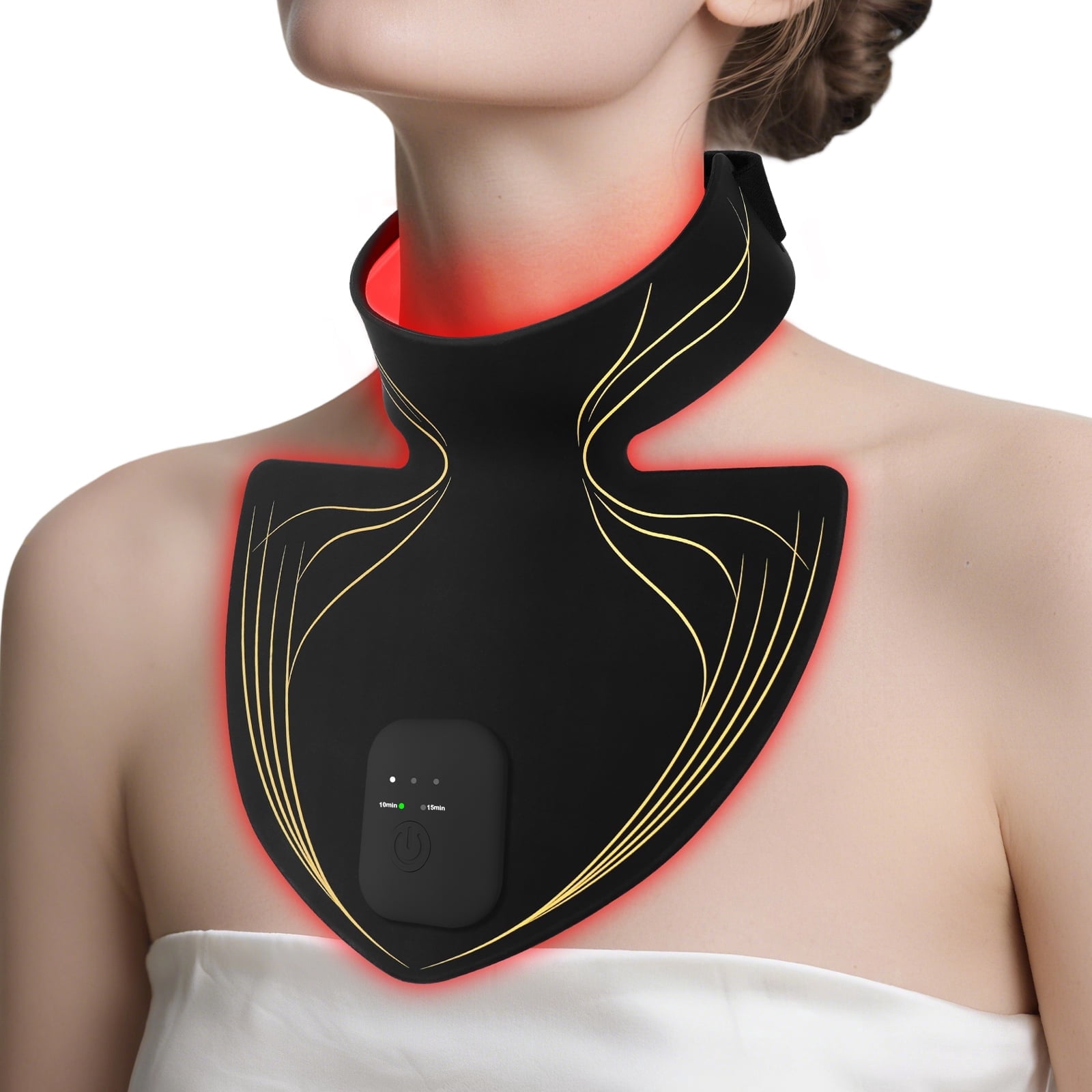 OmnovaLyt Red Light for Neck, Wireless Rechargeable RedLight for Neck Chest with Near-Infrared Light for Home & Travel