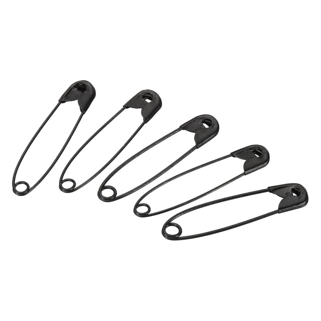 Uxcell Safety Pins 1.46 Inch Nickle Plated Small Sewing Pins Black 200Pcs