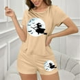 thumbnail image 6 of Feancey Lounge 2 Piece Sets for Women Halloween Pajama Shorts Set Vintage Witch Print Tshirts and Short Pants Two Piece Sleepwear Birthdal Gifts Khaki XL, 6 of 7