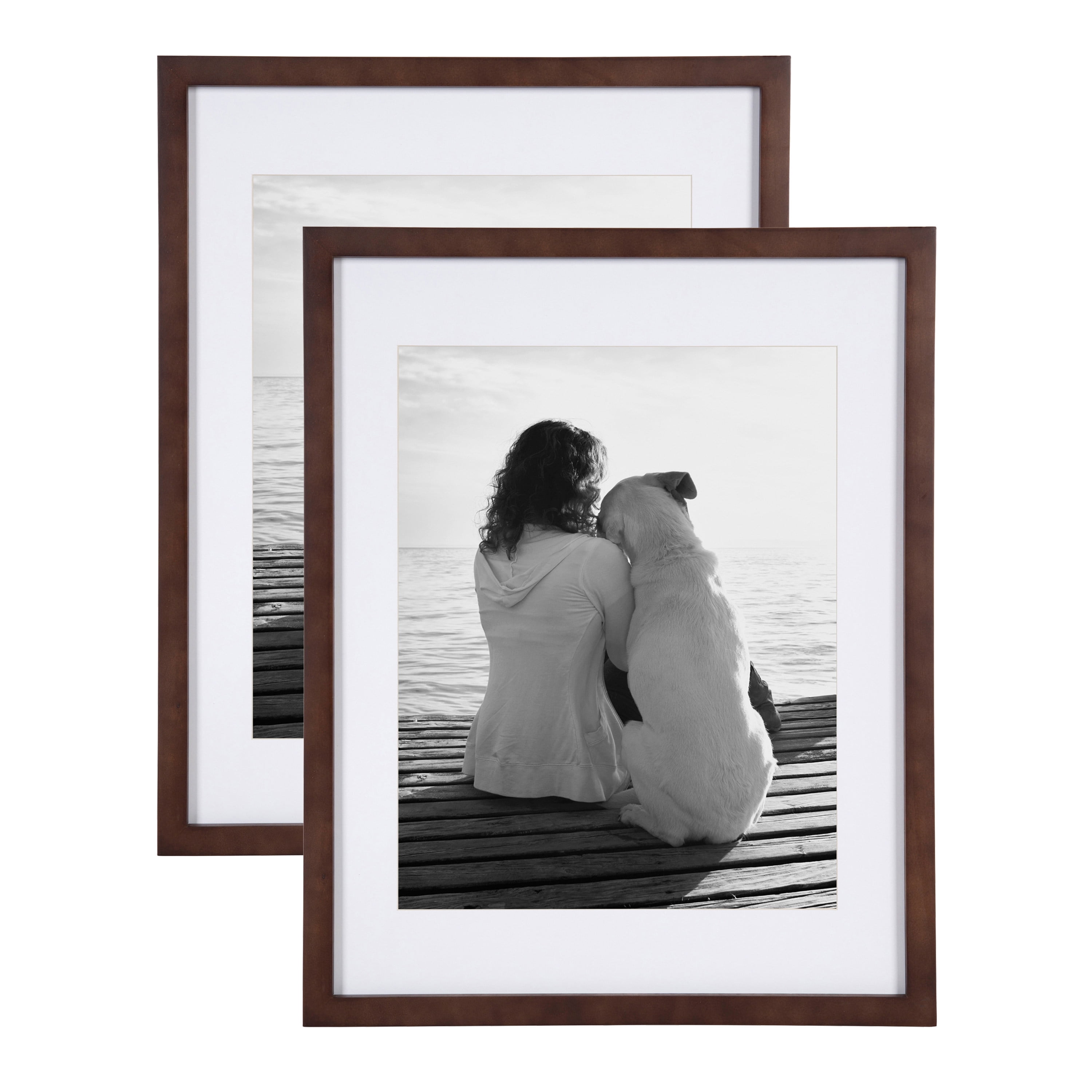 DesignOvation Gallery Wood Photo Frame Set for Customizable Wall