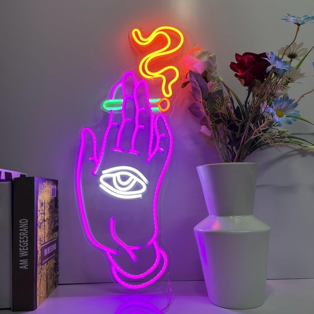 Letrero de neón NUOSHANZS con batería y alimentación USB 33 x 33 cm