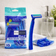 thumbnail image 3 of 10 Rastrillos Desechables Doble Navaja Y Aloe + Vitamina E, 3 of 3