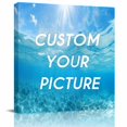 thumbnail image 2 of Blue Teal Summer Beach Wall Art Painting on Canvas, Coastal Nautical Seawater Ocean Canvas Art Home Prints Wall Art Framed Modern Artwork for Living Room Bedroom Wall Decor 16x16in, 2 of 9