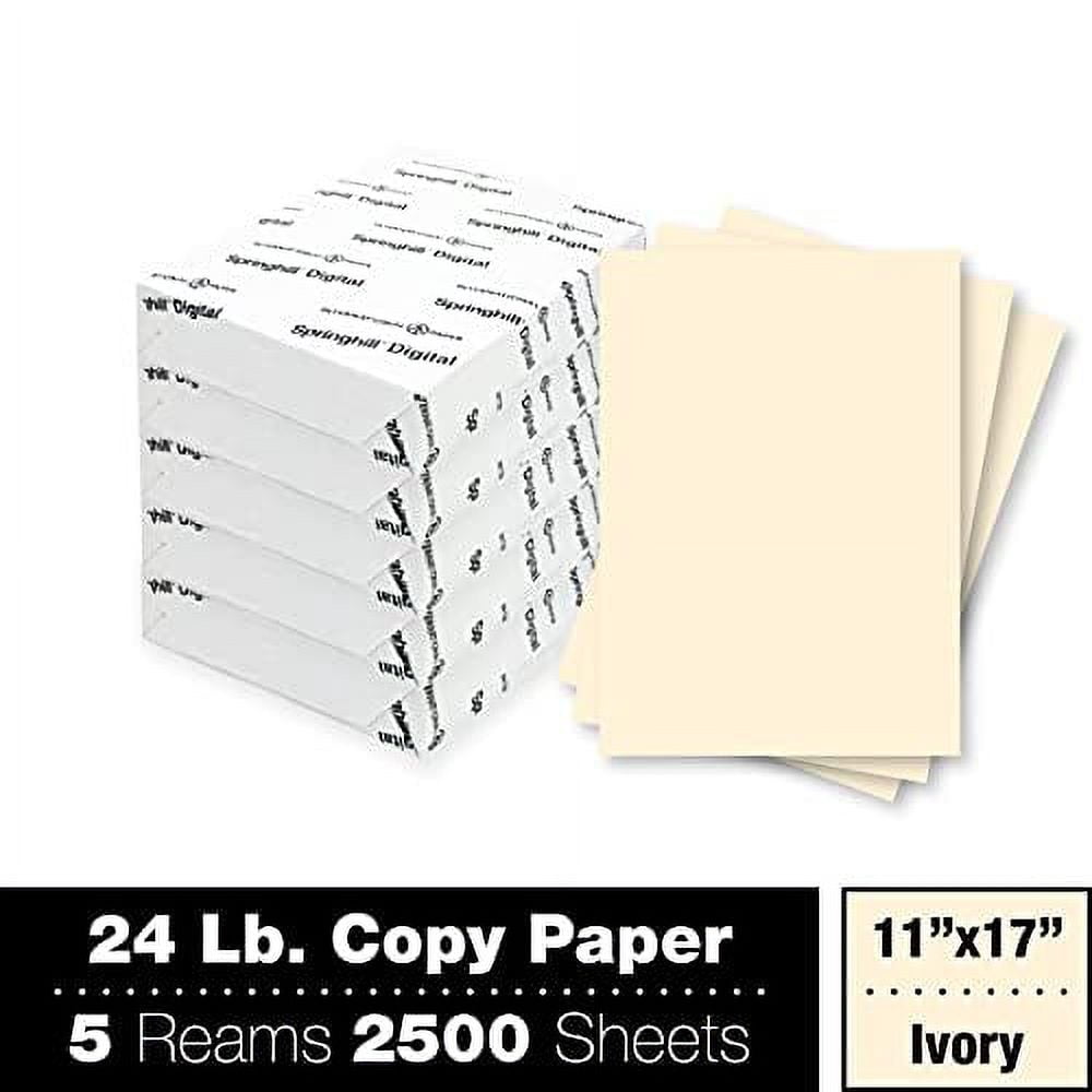 IP Springhill Opaque 11" x 17" 60 lbs. Colored Copy Paper Ivory 2500/Case 024049CASE