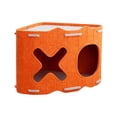 thumbnail image 3 of Almencla Lit pour Chat Maison Respirante Lit de Sommeil pour Animaux Portable Robuste Maison Fermée Orange, 3 of 8