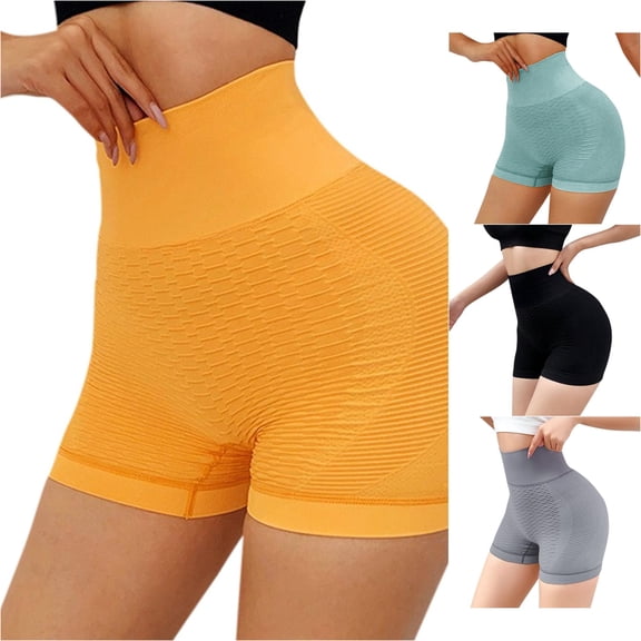 DHFJKG Yoga Shorts For Women High Waisted Stretchy Buttery Soft Textured Biker Shorts Leggings For Athletic Workout