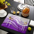 thumbnail image 3 of Purple Modern Wavers Placemats Set of 4, Abstract Water Ripple Fluid Art Placemats for Dining Table, Place Mats for Kitchen Tabletop, Waterproof Wipeable Dining Table Mats Set, 3 of 9