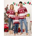 thumbnail image 6 of Oyang Family Christmas Sweater Crew Neck Reindeer Snowflakes Knitted Pullover for Women/Men/Kids, 6 of 8
