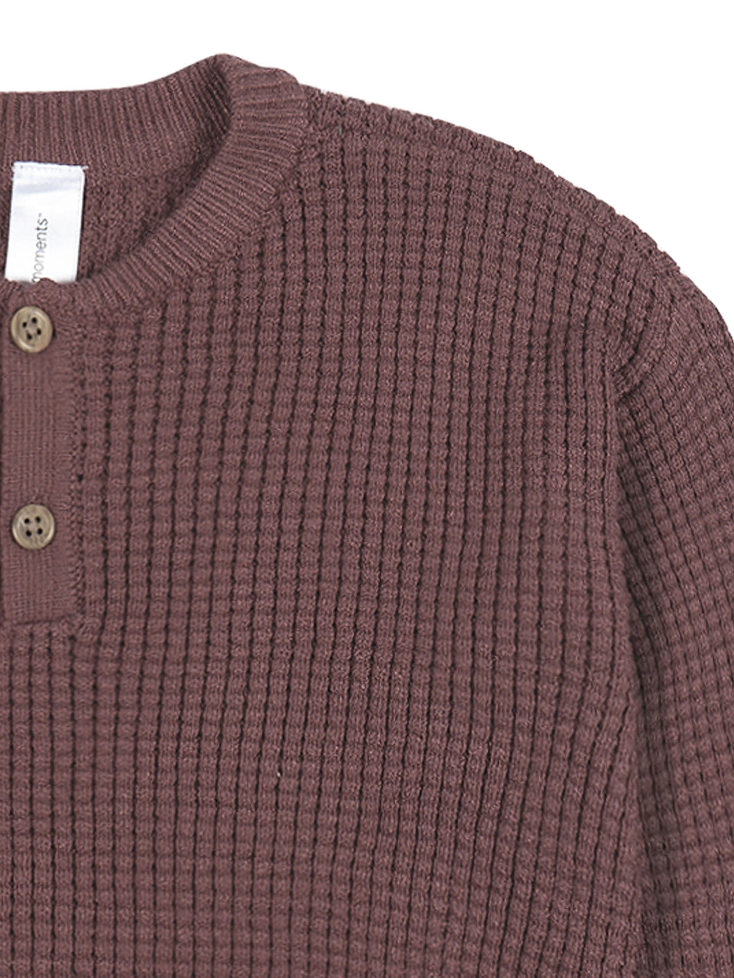 Modern Moments by Gerber Toddler Boy Waffle Henley Sweater Knit, 12 Months - 5T