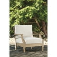 thumbnail image 2 of Signature Design by Ashley Carter Hall Outdoor Lounge Chair with Cushion, Weather-Resistant Eucalyptus Wood with Nuvella® Fabric, Beige, 2 of 5