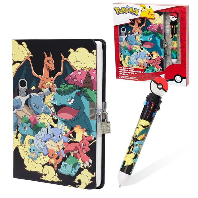 Set de artículos de papelería Pokémon Kids Diary con cuaderno con candado