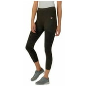 Fila Women's High Waist Cotton Capri Tight Leggings, Black Melange, Medium