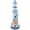 White, variant on Puzzled COTA Global Light Blue Stripes Lighthouse Decor - Handmade and Crafted Wooden Lighthouse Decoration with Fish, Decorative Beach Style Tabletop Centerpiece – 6 Inches