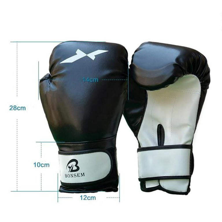 Boxing Gloves, Thickened Artificial Leather Training Gloves Cool with Hook  and Loop for Women for Adult