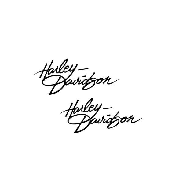 HD cursive letters custom motorcycle Decals #2 Pieces black 7.87"x3.14" Vinyl Decal.