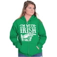 thumbnail image 4 of St Patricks Day I'm With Irish Zip Up Hoodie Men's Women's Brisco Brands S, 4 of 6