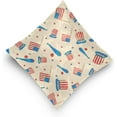 thumbnail image 5 of Pattern for 4Th of July Velvet Plush Throw Pillow Cushion Case Cover - 18" x 18" - Invisible Zipper Home Decor Floral for Couch Sofa No Pillow Insert, 5 of 5