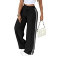 thumbnail image 2 of VV AVEORS Striped Track Pants Women Summer Striped Joggers Baggy Sweatpants Casual Sports Running Tall Petite Black 2XL, 2 of 6