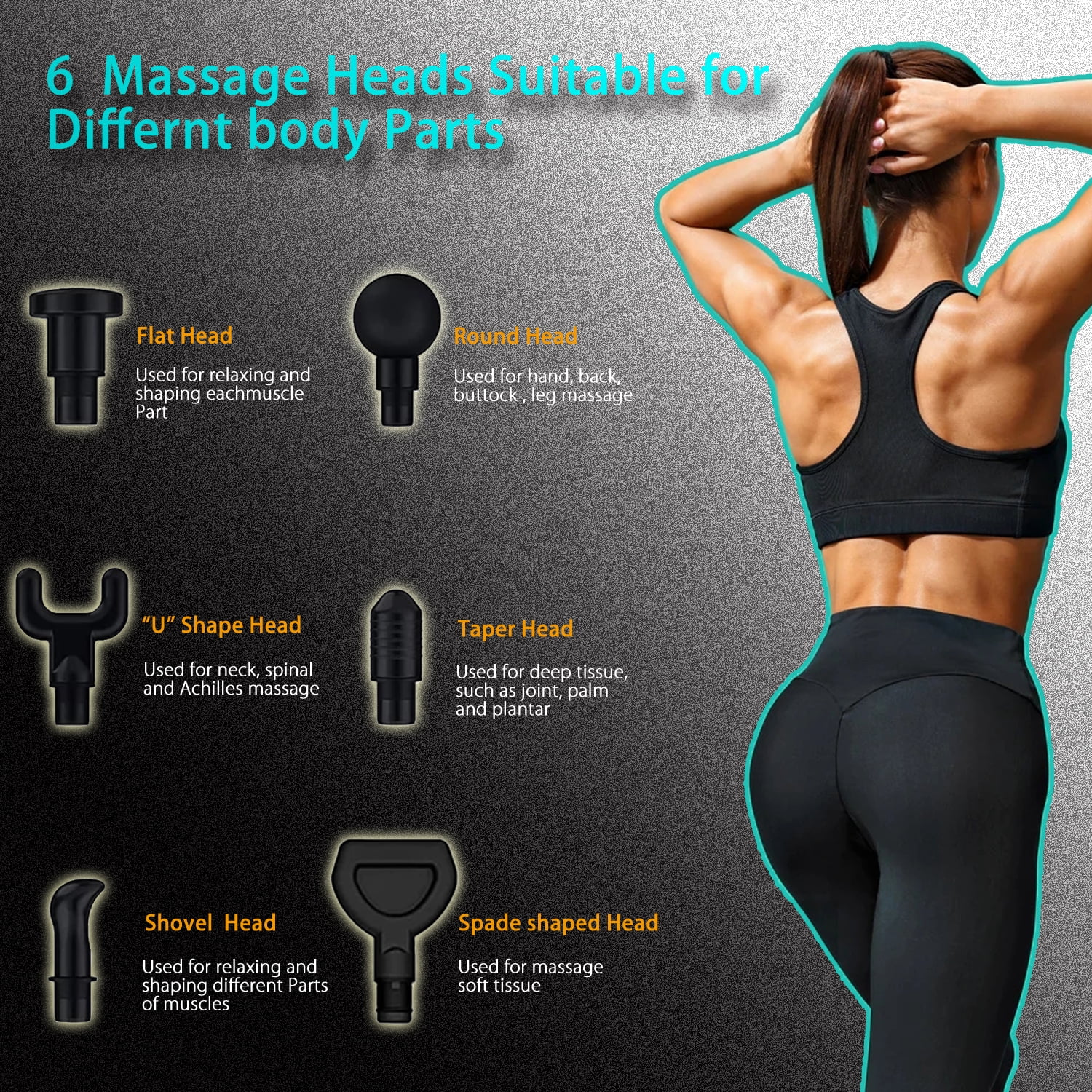 AEVEONE Massage Gun Deep Tissue 30 Speeds Handheld Muscle Massager Personal Body Vibration Deep Electric Percussion Sports Massage Gun for Athletes Pain Relief Men &Women with Powerful Massager-Black