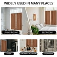 thumbnail image 4 of Boho Kitchen Curtains Brown and White Geometric Modern Farmhouse Abstract Small Short 27.5" W x 39" L Window Treatment Tiers for Bedroom Living Room Bathroom 2 Panels Rod Pocket Drapes, 4 of 6