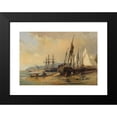 thumbnail image 2 of Jules-Achille Noël 14x11 Black Modern Framed Museum Art Print Titled - Sailing Ships and Fishing Boats on the Breton Beach (Approx. 1860-70), 2 of 5