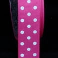 thumbnail image 2 of The Ribbon People Fuchsia Pink and White Polka Dotted Grosgrain Craft Ribbon 1" x 88 Yards, 2 of 2