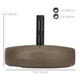 thumbnail image 3 of Outsunny 64lbs Patio Umbrella Base Stand, Fillable Umbrella Holder, Brown, 3 of 10
