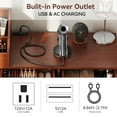 thumbnail image 3 of DreamBuck Modern Makeup Vanity Desk with Drawers, Cabinet & Charging Port, Space-saving Dressing Table Set with Stool for Small Places, Walnut, 3 of 8