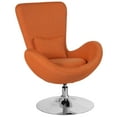 thumbnail image 2 of Flash Furniture Egg Series Orange Fabric Side Reception Chair, 2 of 12