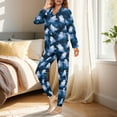 thumbnail image 3 of DISNIMO Women 2 Piece Pajama Set Ghost Printed Halloween Loungewear Long Sleeve Sleepwear and Matching Long Pants Sets V Neck Casual Sleepwear Nightwear, 3 of 6