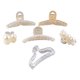 thumbnail image 4 of 6 pinzas para el pelo con forma de perla, diseño de cadena trapezoidal transparente con perla de cereza, para fiestas diarias., 4 of 14