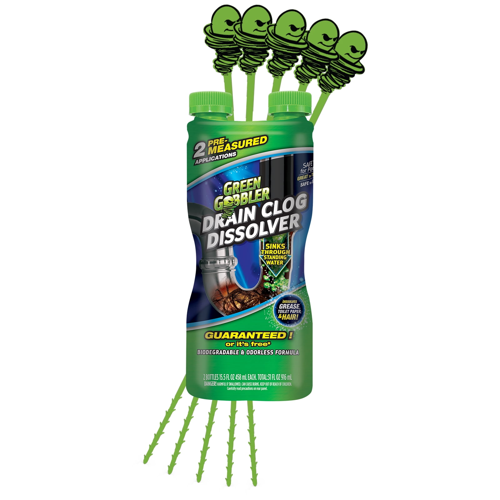 Green Gobbler Drain Clog Remover, 15.5 Ounce, 7 Count