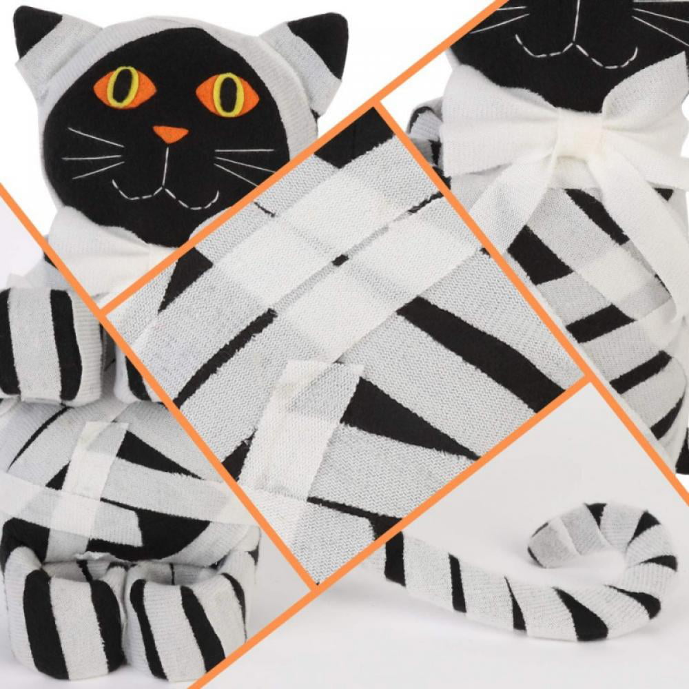 Details about   Halloween Wine Bottle Cover Mummy Cat Plush Doll With Slap Hands Wine Decoration 