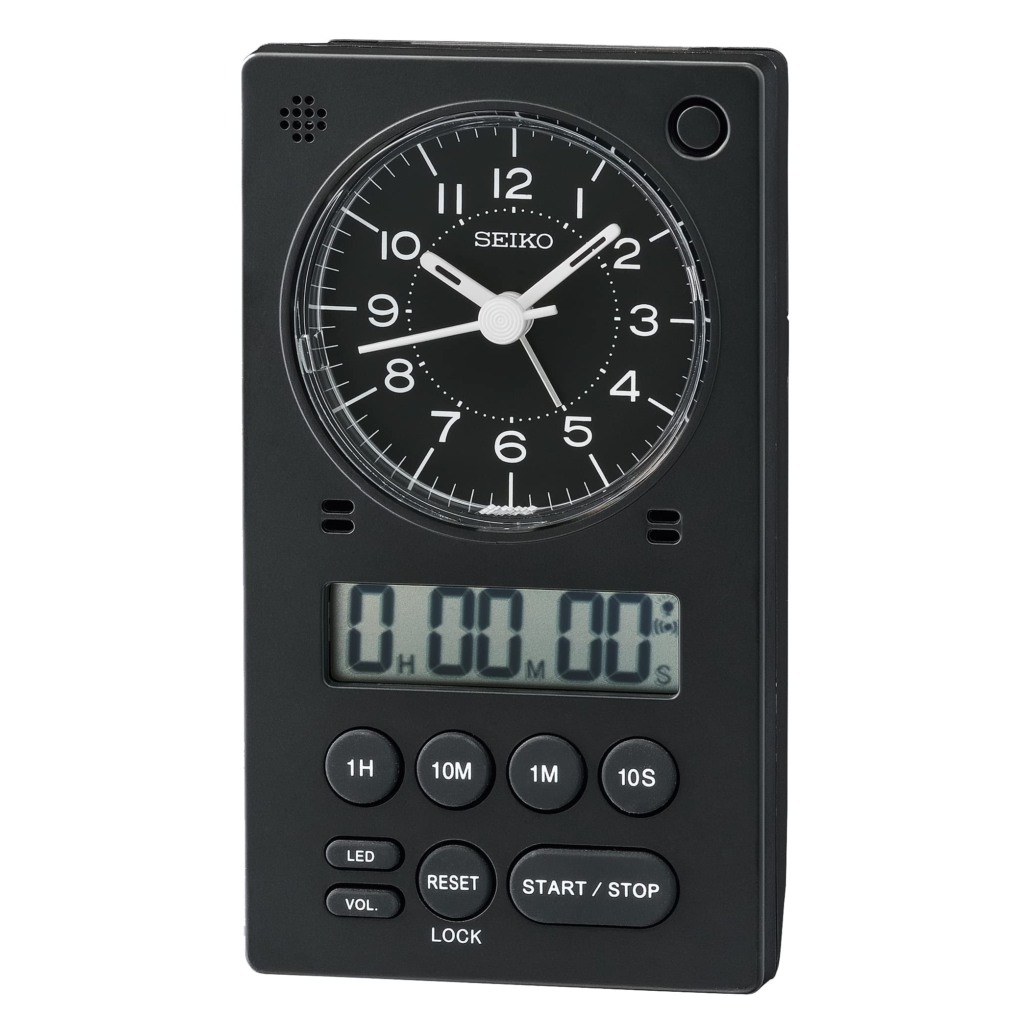 Seiko Modern Marathon Digital Beep Alarm Clock Black Digital