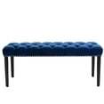 thumbnail image 5 of GZXS Modern Velvet Upholstered Bench with Cushioned Seat and Solid Rubberwood Legs, 45.28" Versatile Seating Bench with 330 lb Weight Capacity (Blue), 5 of 9
