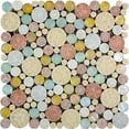 thumbnail image 2 of Apollo Tile   5 pack 12-in. x 12-in Beige Yellow Glossy Textured Penny Round Mosaic Wall Tile (5.00 sq ft/case), 2 of 2