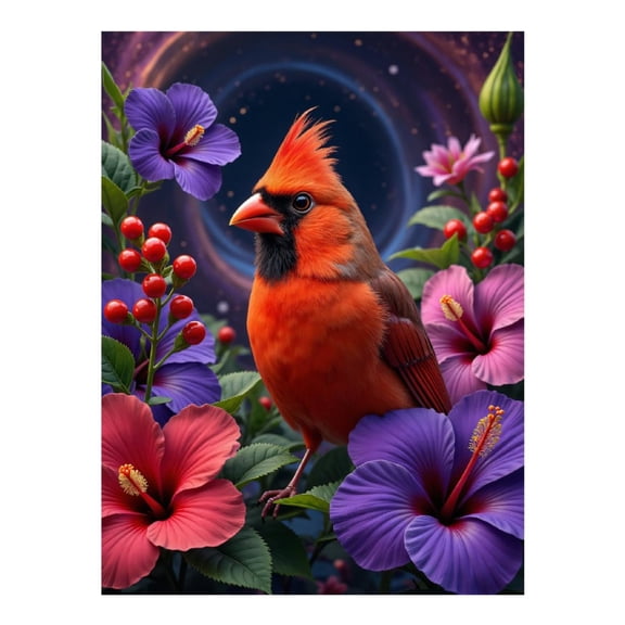 Diamond Art Kits for Adults - 5d Red Bird Floral Fantasy Diamond Painting for Adults, Diamond Art for Adults Beginners, Diamond Painting Kits for Adults for Home Wall Decor