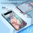 thumbnail image 4 of Casetego for Google Pixel 6A Case,[5 in 1] with 2 Pack Screen Protector + 2 Pack Camera Lens Protector,Marble Pattern Full Body Rugged Shockproof Protective Cover,Blue Gray, 4 of 8