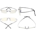 thumbnail image 3 of Eyekepper Blue Light Filter Reading Glasses Women Men - UV Protection Titanium Rimless Computer Readers - Black +1.25, 3 of 7