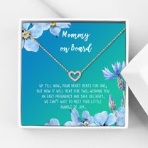 Mommy to Be Mother's Day Gift, Jewelry for Sister, New Mom Mother's Day Gift, Gift for Her, Necklace and Card Gift for Mom, Mommy to be Necklace and Card [Rose Gold Heart,Blue-Green Gradient]