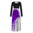 thumbnail image 2 of Dress for Women Casual,3/4 Sleeve Dress,Womens Fashion Printed Long Sleeve Round-Neck Pullover Patchwork Dress, 2 of 5