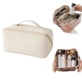 thumbnail image 3 of Bolsa De Cosméticos De Viaje Portátil Bolsa De Maquillaje De Cuero PU Bolsa De Cosméticos De Gran Capacidad Organizador Bolsas De Aseo Con Asa Y Divisor, 3 of 8