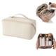 thumbnail image 3 of Bolsa De Cosméticos De Viaje Portátil Bolsa De Maquillaje De Cuero PU Bolsa De Cosméticos De Gran Capacidad Organizador Bolsas De Aseo Con Asa Y Divisor, 3 of 8