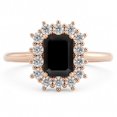 thumbnail image 3 of vylahjewellery Black Gemstone Birthday Gift Ring, Engagement Ring for Women, Halo Anniversary Proposal Ring, 3 of 8
