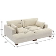 thumbnail image 4 of DREAMSIDEA Beige Chaise Lounge Indoor Furniture Upholstered Corduroy Sofa Counch with Armrest for Living Room,Bedroom, 4 of 8