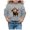 Grey, variant on Hwmodou Girls Sweatshirts Girl Fall Winter Cute Cattle Print Round Neck Long Sleeve Hoodless Sweatshirt Athletic Casual Tops,3-14Y
